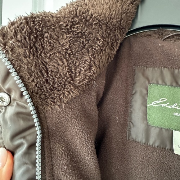 Eddie Bauer Goose Down Parka Jacket Coat, Brown Small - Picture 4 of 9